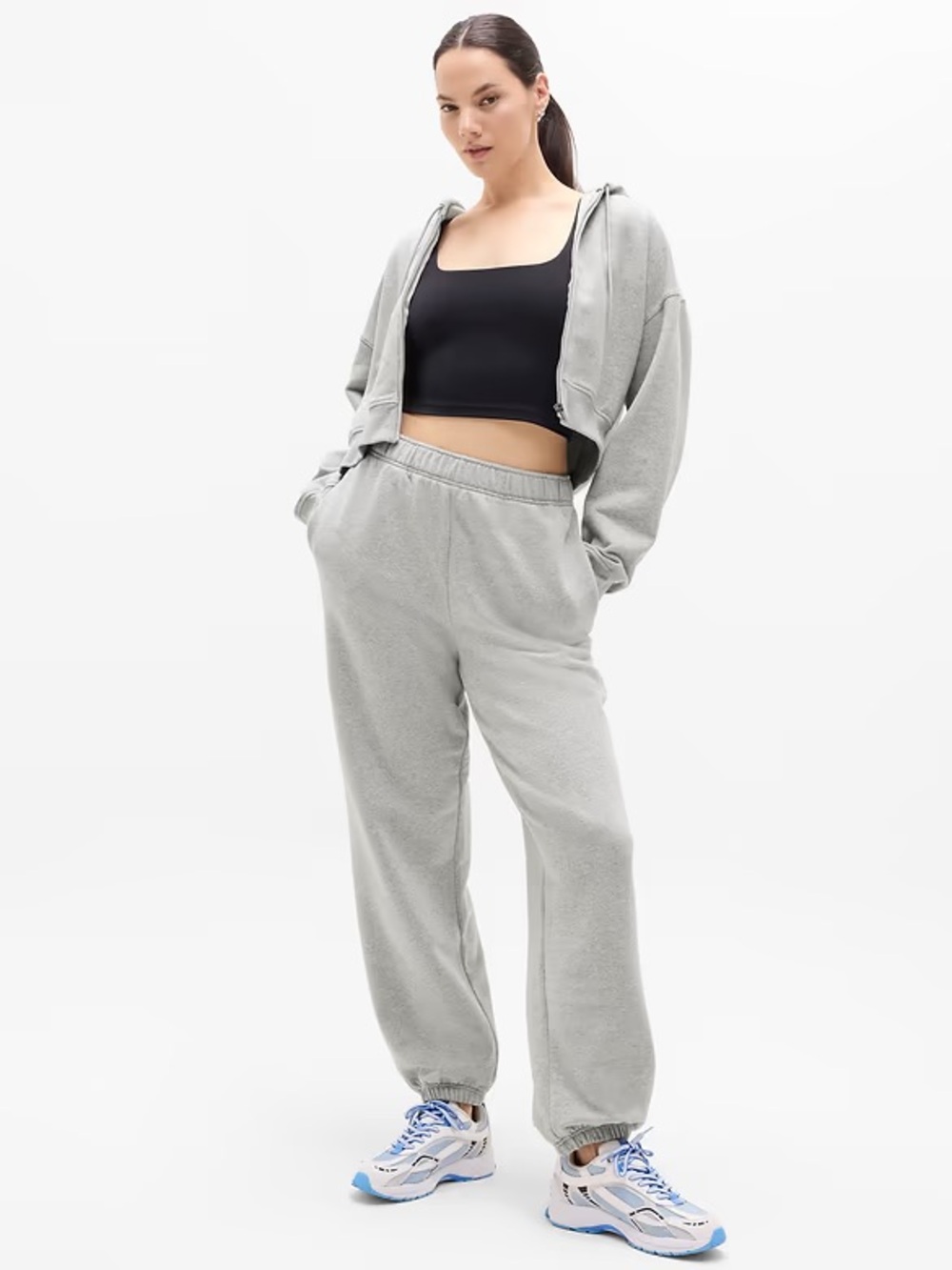 ATHLETA | Forever Fleece High Rise Jogger - Grey